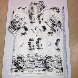 Key west Medium short sleeve Shoreline 100% cotton Palm trees
